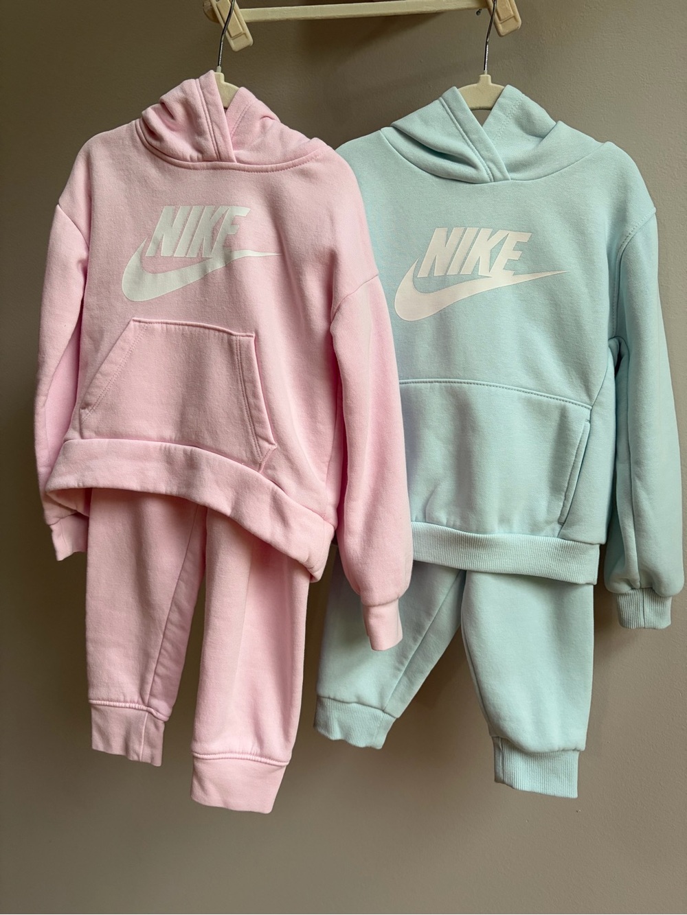 Nike Kids' Hooded Jogger Set - Pink & Light Blue